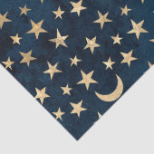 Gold Stars en Mons op blauwe ontkoppeling Tissuepapier (Detail)