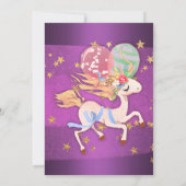 Gold Stars en Paarse Unicorn Birthday Kaart (Achterkant)