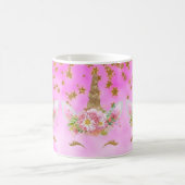 Gold Stars en roze Unicorn Koffiemok (Center)