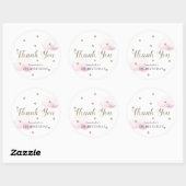 Gold Stars en roze wolken, afgelopen dag bedankt Ronde Sticker (Vel)