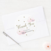 Gold Stars en roze wolken, afgelopen dag bedankt Ronde Sticker (Envelop)