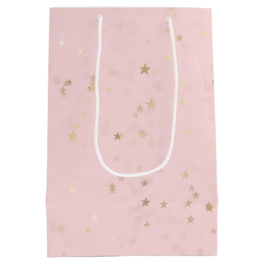 Gold Stars en Stippen 18e verjaardag Middelgrote G Medium Cadeauzakje (Achterkant)