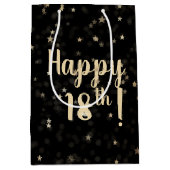 Gold Stars en Stippen 18e verjaardag Middelgrote G Medium Cadeauzakje (Voorkant)