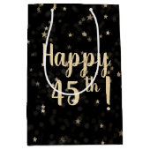 Gold Stars en Stippen 45e verjaardag Middelgrote G Medium Cadeauzakje (Voorkant)