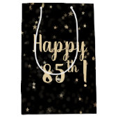 Gold Stars en Stippen 85th Birthday Medium Gift Ba Medium Cadeauzakje (Voorkant)