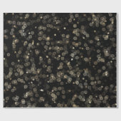 Gold Stars en Stippen op zwart Cadeaupapier (Vlak)