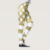 Gold Stars en Stripes Vlag Abstract Leggings (Rechts)
