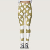 Gold Stars en Stripes Vlag Abstract Leggings (Voorkant)