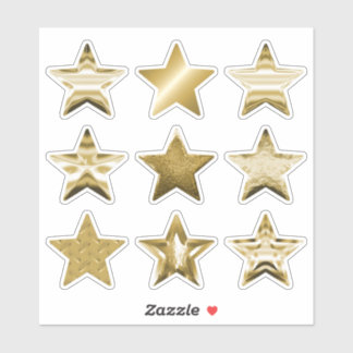 Gold Stars Faux Metallic Set van 9 Sticker