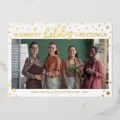 Gold Stars Flares Warmste Vakantie Groeten Folie Feestdagenkaart (Voorkant)