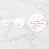 Gold Stars & Fluffy Clouds Roze Baby showers tafel Confetti (Voorkanten)
