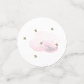 Gold Stars & Fluffy Clouds Roze Baby showers tafel Confetti (Kleine voorkant)