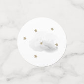 Gold Stars & Fluffy Grey Clouds Baby shower Confetti (Kleine voorkant)
