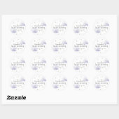 Gold Stars & Fluffy Lavender Clouds Baby shower Ronde Sticker (Vel)