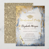 Gold Stars Glitter Afstudeerder Pet Waterverf Kaart (Voorkant / Achterkant)