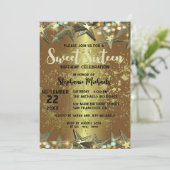 Gold Stars Glitter and Lights 16 zondag Kaart (Staand voorkant)