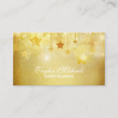 Gold Stars Glitter Event Planner Visitekaartje (Voorkant)