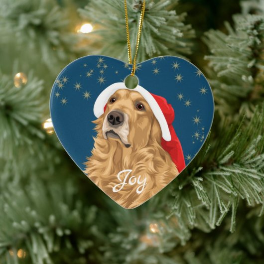 Gold Stars Golden Retriever Kerstmis Keramisch Ornament (Boom)