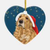 Gold Stars Golden Retriever Kerstmis Keramisch Ornament (Voorkant)