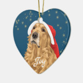 Gold Stars Golden Retriever Kerstmis Keramisch Ornament (Links)