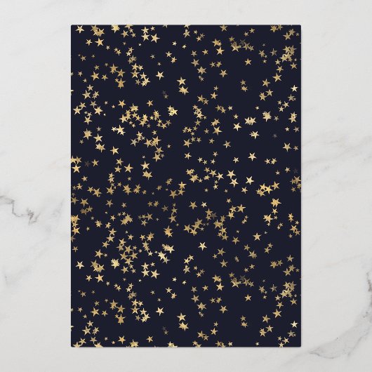 Gold Stars Graduation Party Folie Uitnodiging (Achterkant)