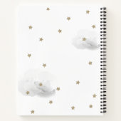 Gold Stars & Grey Clouds Baby shower Gastenboek Notitieboek (Achterkant)