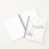 Gold Stars & Grey Clouds Baby shower Gastenboek Notitieboek (Binnen)