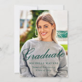 Gold Stars Groen Afstuderen Ceremonie & Feest Kaart (Achterkant)