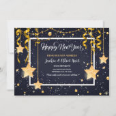 Gold Stars Happy New Year Bewegende Aankondiging (Voorkant)