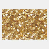 Gold Stars Hearts Confetti Inpakpapier Vel (Voorkant 2)
