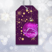 Gold Stars Holiday Bulb Cadeaulabel