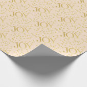 Gold Stars Joy Pastel Cream Kerstmis Cadeaupapier (Hoek)