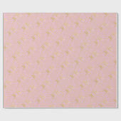 Gold Stars Joy Pastel Roze Kerstmis Cadeaupapier (Vlak)