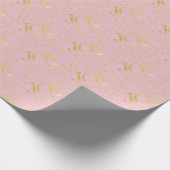 Gold Stars Joy Pastel Roze Kerstmis Cadeaupapier (Hoek)
