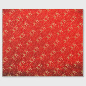 Gold Stars Joy Red Chalk Board kerst Cadeaupapier (Vlak)