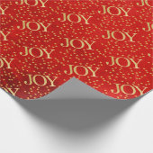 Gold Stars Joy Red Chalk Board kerst Cadeaupapier (Hoek)