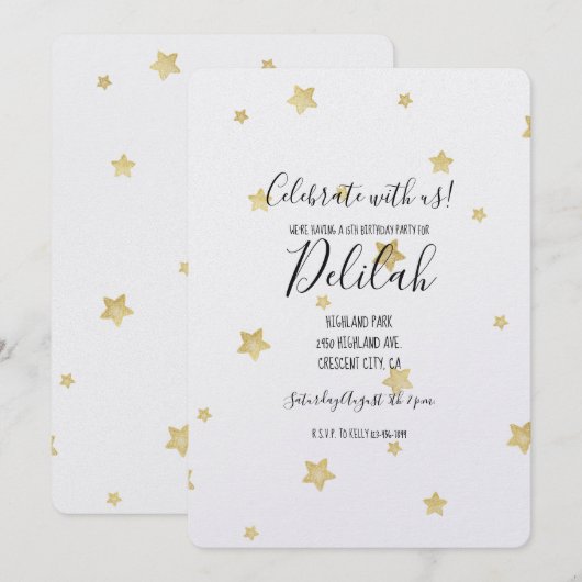 Gold Stars Kaart (Voorkant / Achterkant)