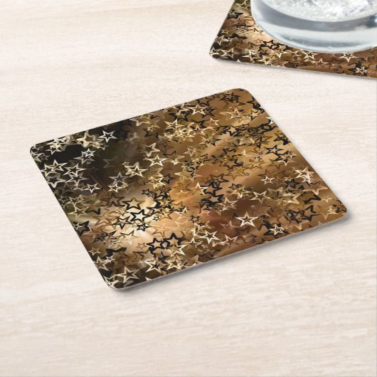 Gold Stars Kartonnen Onderzetters (Schuin)