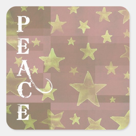 Gold Stars Kerst Vrede Stickers (Voorkant)