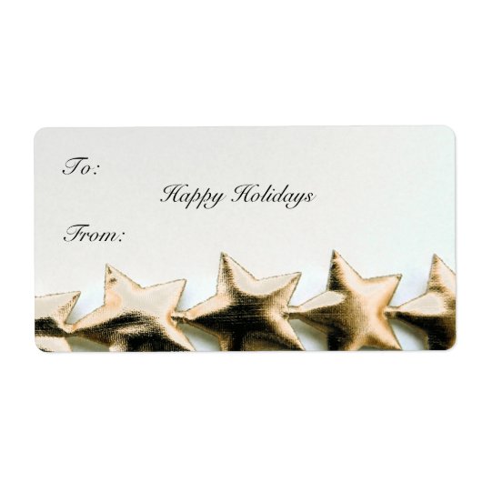 Gold Stars kerstcadeau-Label Etiket (Voorkant)
