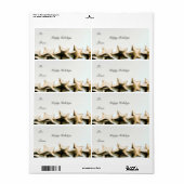 Gold Stars kerstcadeau-Label Etiket (Full Sheet)