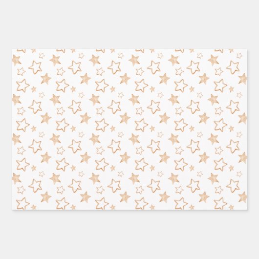 Gold Stars kerstfeestdag Inpakpapier Vel (Voorkant)