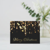Gold Stars Kerstgroet Briefkaart (Staand voorkant)