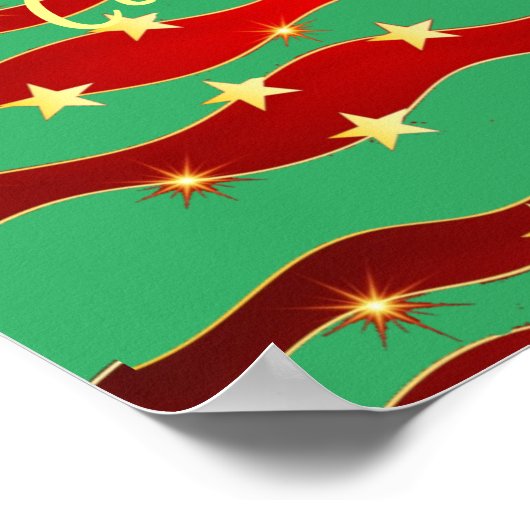 Gold Stars Kerstmis Thunder_Cove Poster (Hoek)