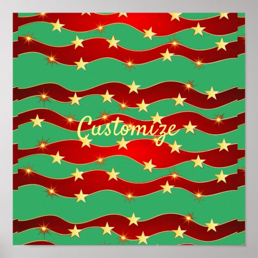 Gold Stars Kerstmis Thunder_Cove Poster (Voorkant)