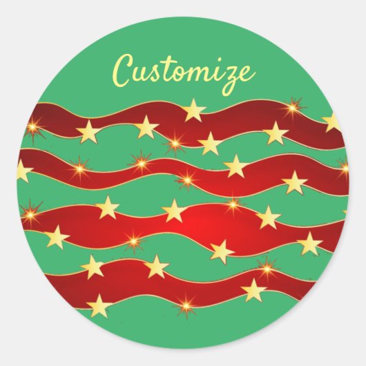Gold Stars Kerstmis Thunder_Cove Ronde Sticker (Voorkant)