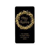 Gold Stars Kerstretouradres Etiket (Voorkant)
