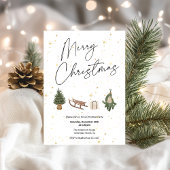 Gold Stars Kerstuitnodiging Kaart