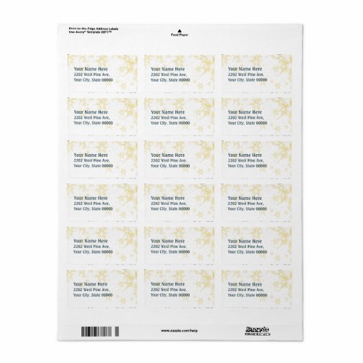 Gold Stars-label voor kerstretour Etiket (Full Sheet)