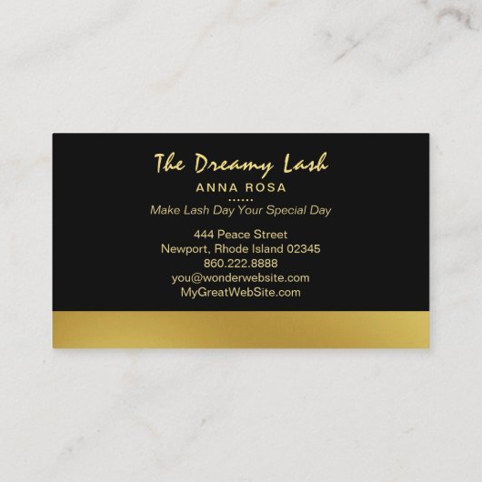 *~* Gold Stars Lashes Brows Extensions Girly Visitekaartje (Achterkant)